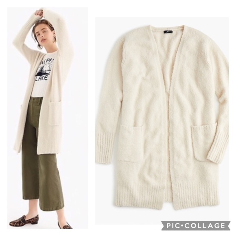 J.Crew | Bouclé Long Open Cardigan~M